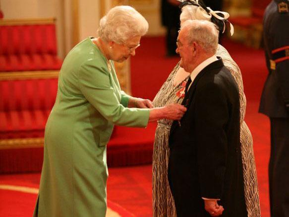 File photo of  Penelope Jones and Ronald Jones as they receive their MBEs from Queen Elizabeth II at Buckingham Palace