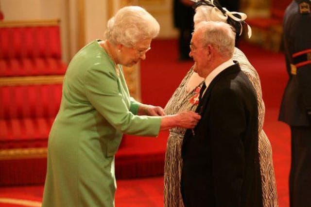 File photo of  Penelope Jones and Ronald Jones as they receive their MBEs from Queen Elizabeth II at Buckingham Palace