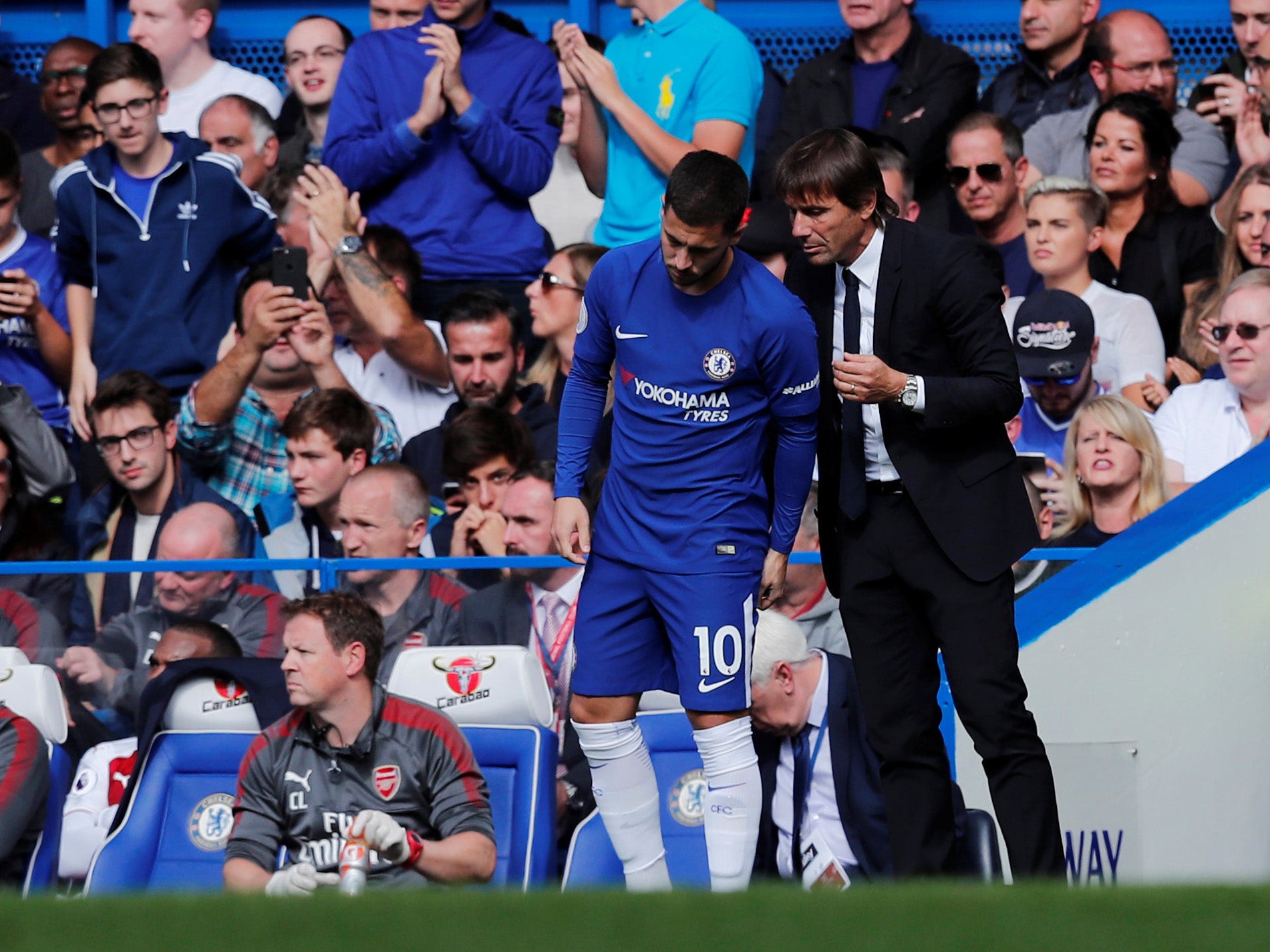 Hazard started on the bench as he continued his return to fitness