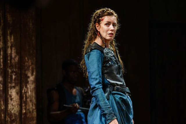 Gina McKee in the title role of 'Boudica' at Shakespeare's Globe