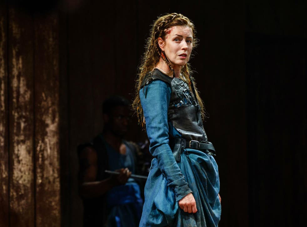 Gina McKee in the title role of 'Boudica' at Shakespeare's Globe