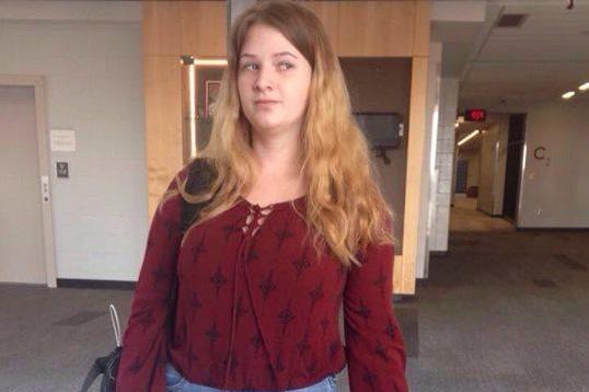 Kelsey Anderson in the clothes she was told had breached her school's dress code