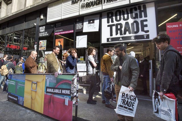 Queues outside Rough Trade East on Record Store Day  