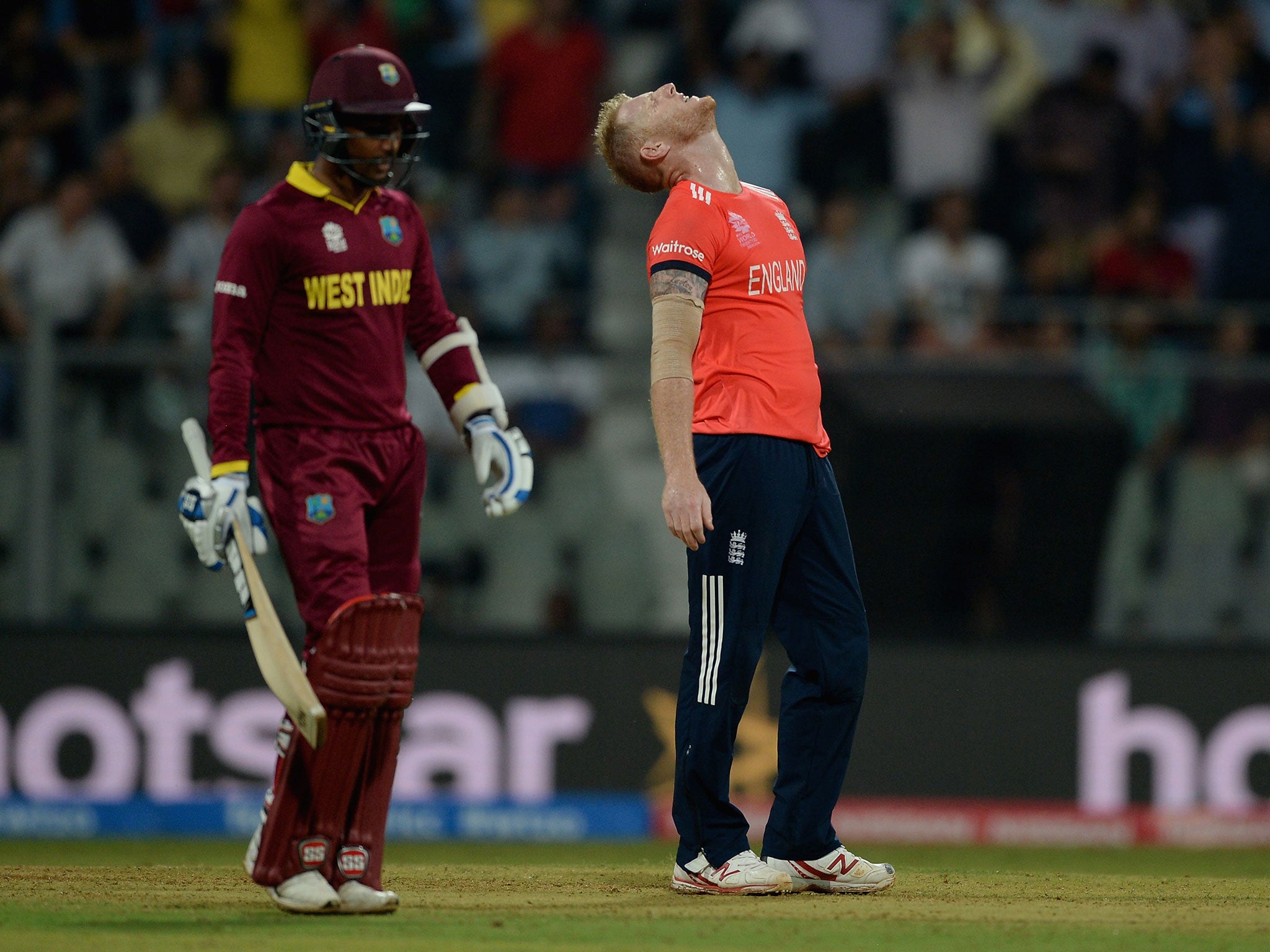 Ben Stokes and Chris Gayle during the ICC World Twenty20 India in 2016