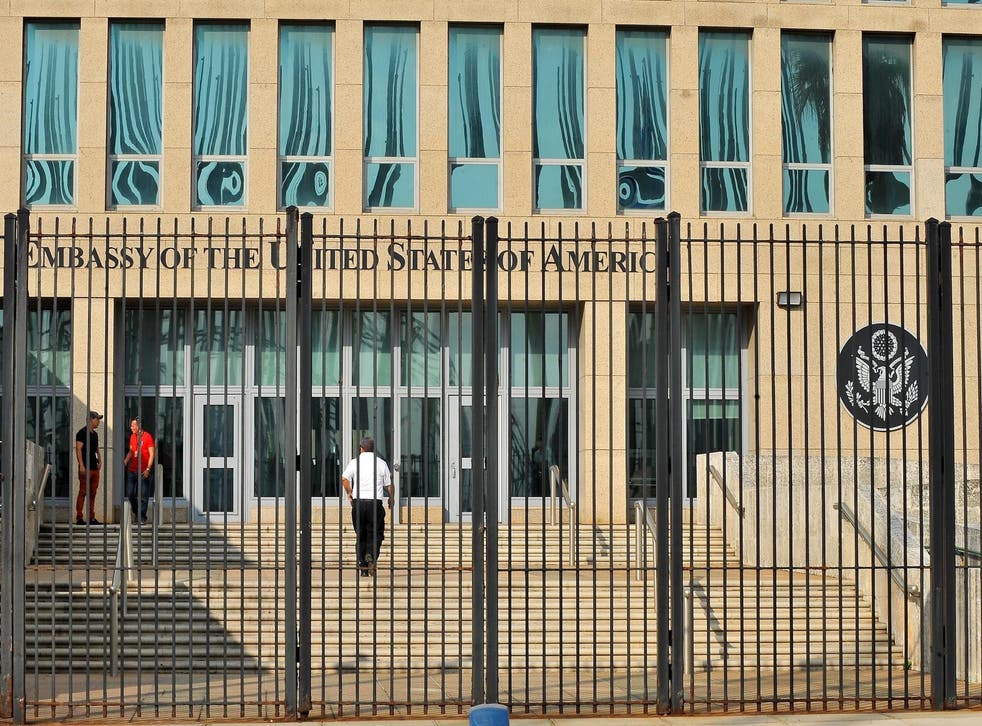 View of the US Embassy in Havana on December 17, 2015
