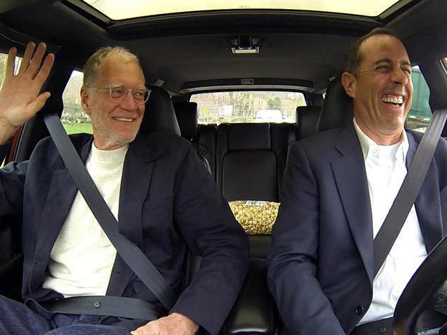 Seinfeld (right) and David Letterman in Seinfeld’s web series ‘Comedians in Cars Getting Coffee’
