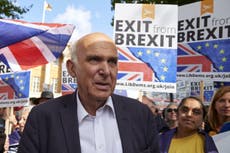 Stopping Brexit could give the NHS £300m a week, Sir Vince Cable says
