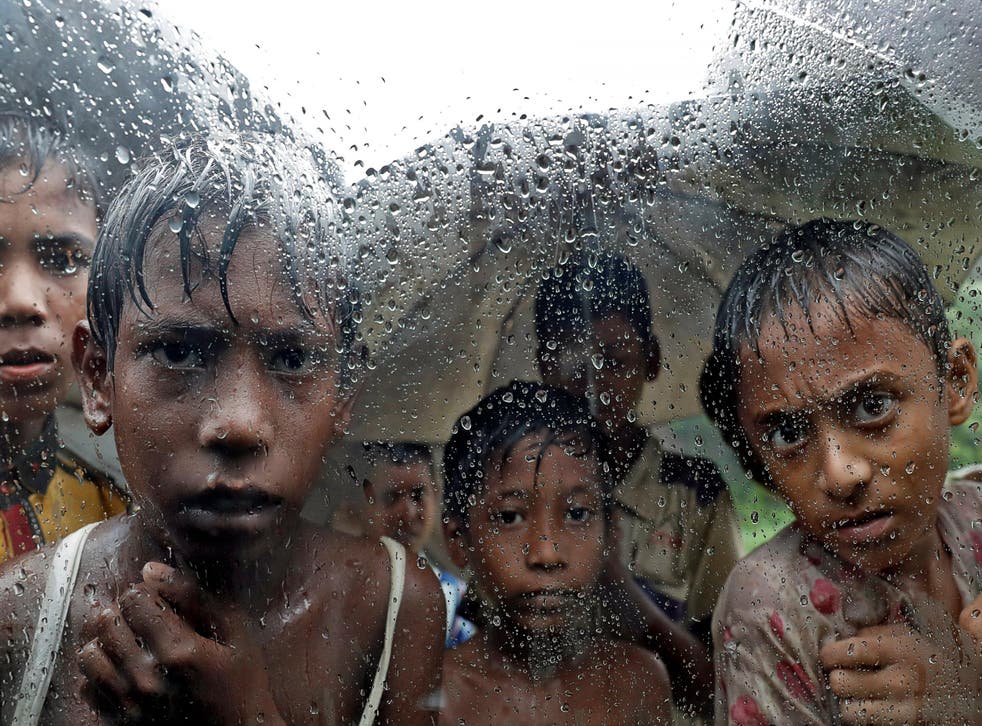 Rohingya refugee children pictured in a camp in Cox's Bazar, Bangladesh