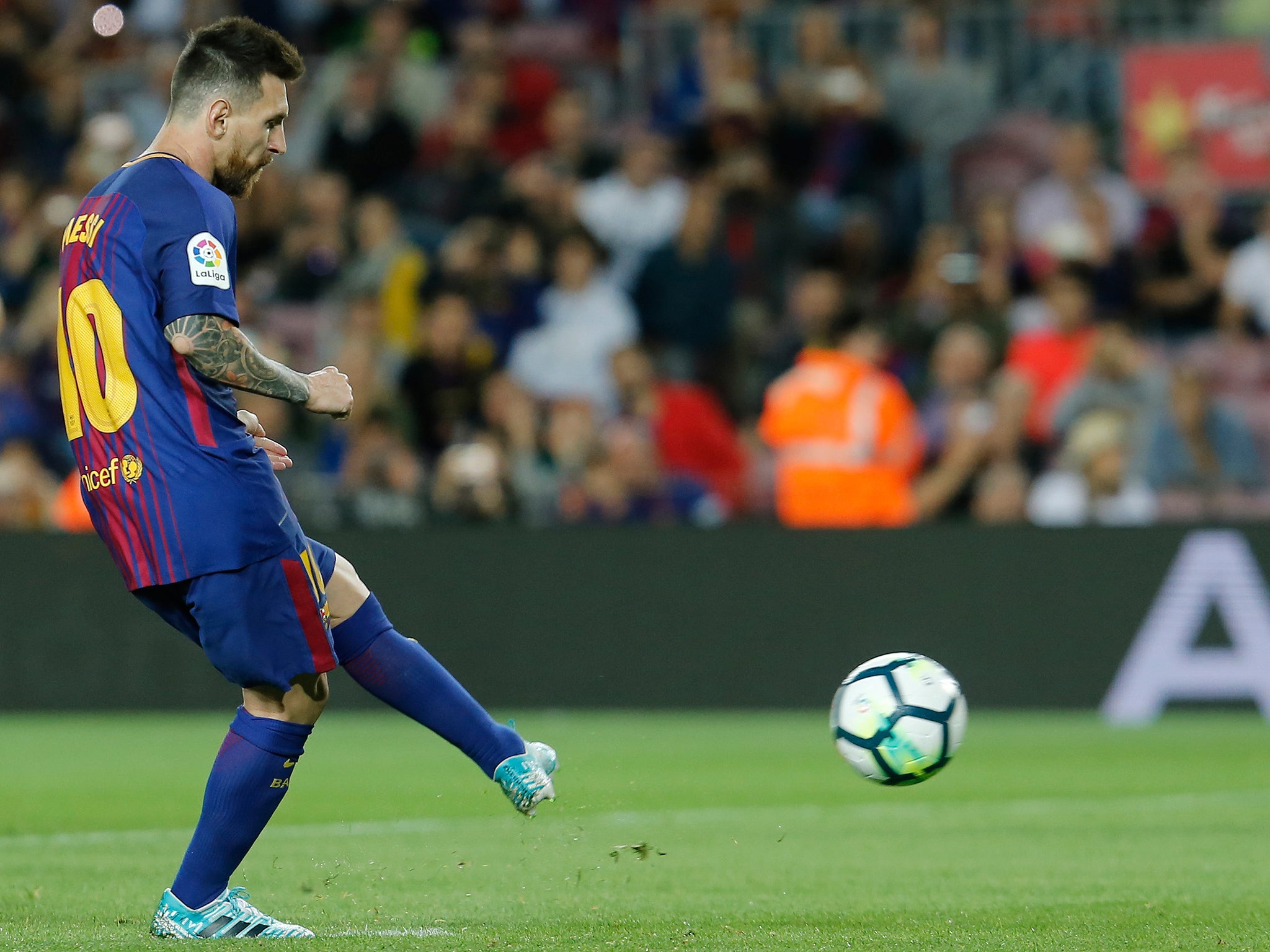 Messi has now scored 301 goals at the Nou Camp for Barcelona