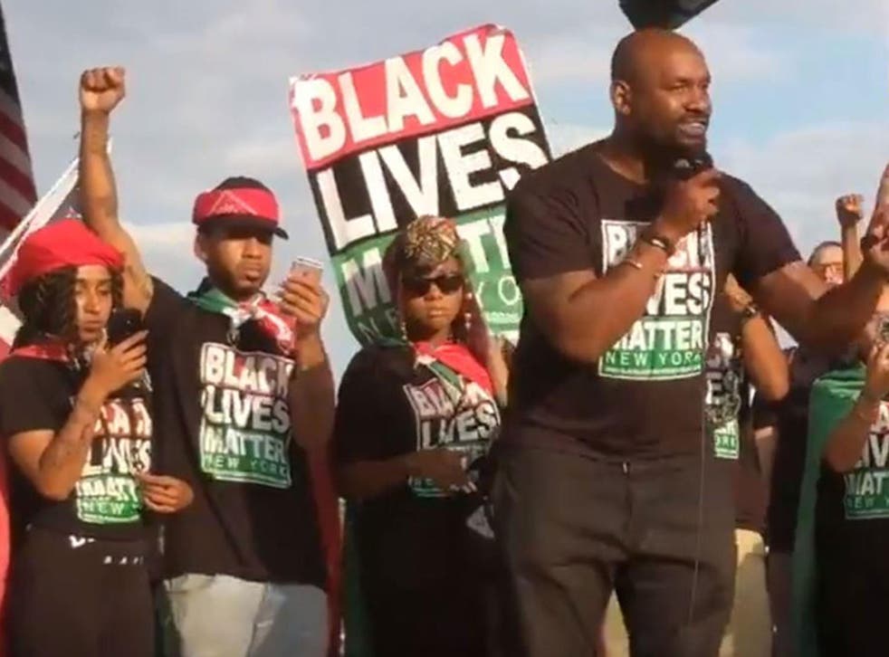 Hank Newsome, the president of Black Lives Matter New York, addressed the right-wing 'Mother of All Rallies' in Washington DC