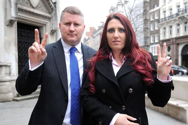 Paul Golding and Jayda Fransen, the leader and deputy leader of Britain First