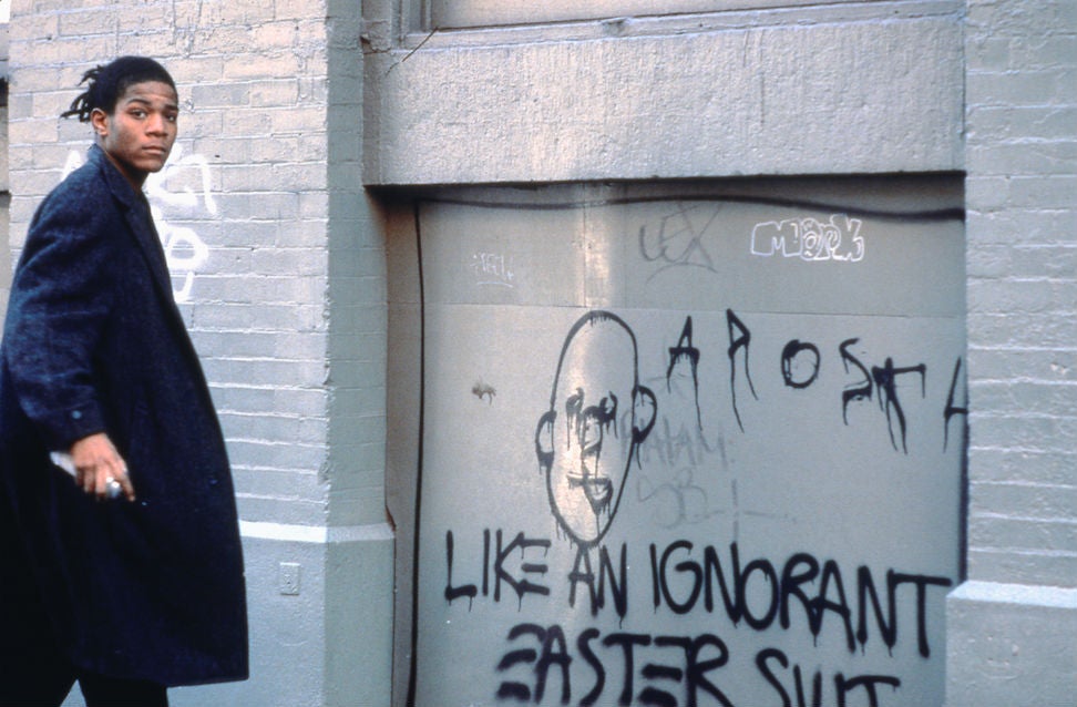 Basquiat on the set of Downtown 81 (© New York Beat Film LLC/Estate of Jean-Michel Basquiat. Photo: Edo Bertoglio)