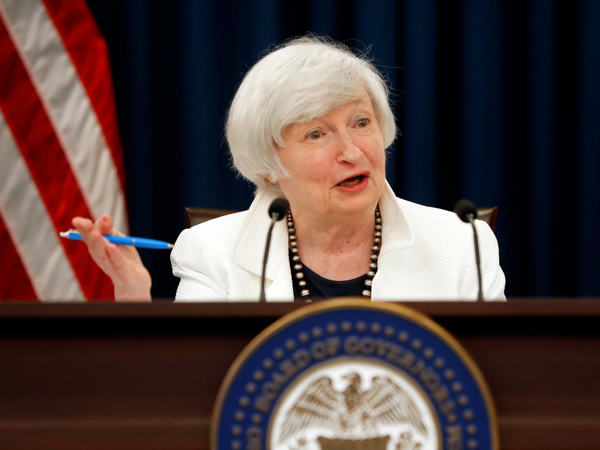 Federal Reserve Chair Janet Yellen speaks following the Federal Open Market Committee meeting in Washington DC