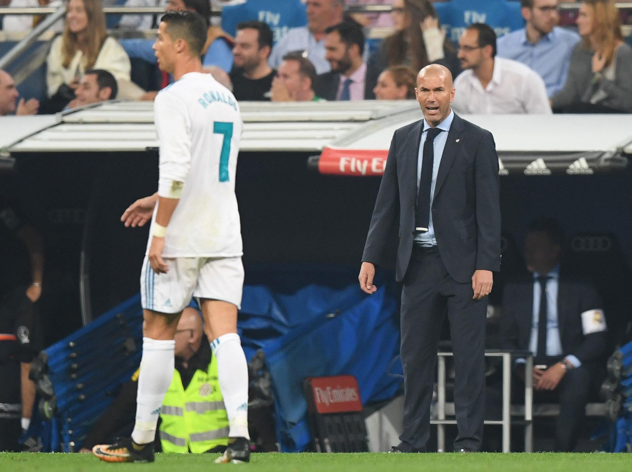 Zinedine Zidane watched his side stay seven points behind rivals Barcelona