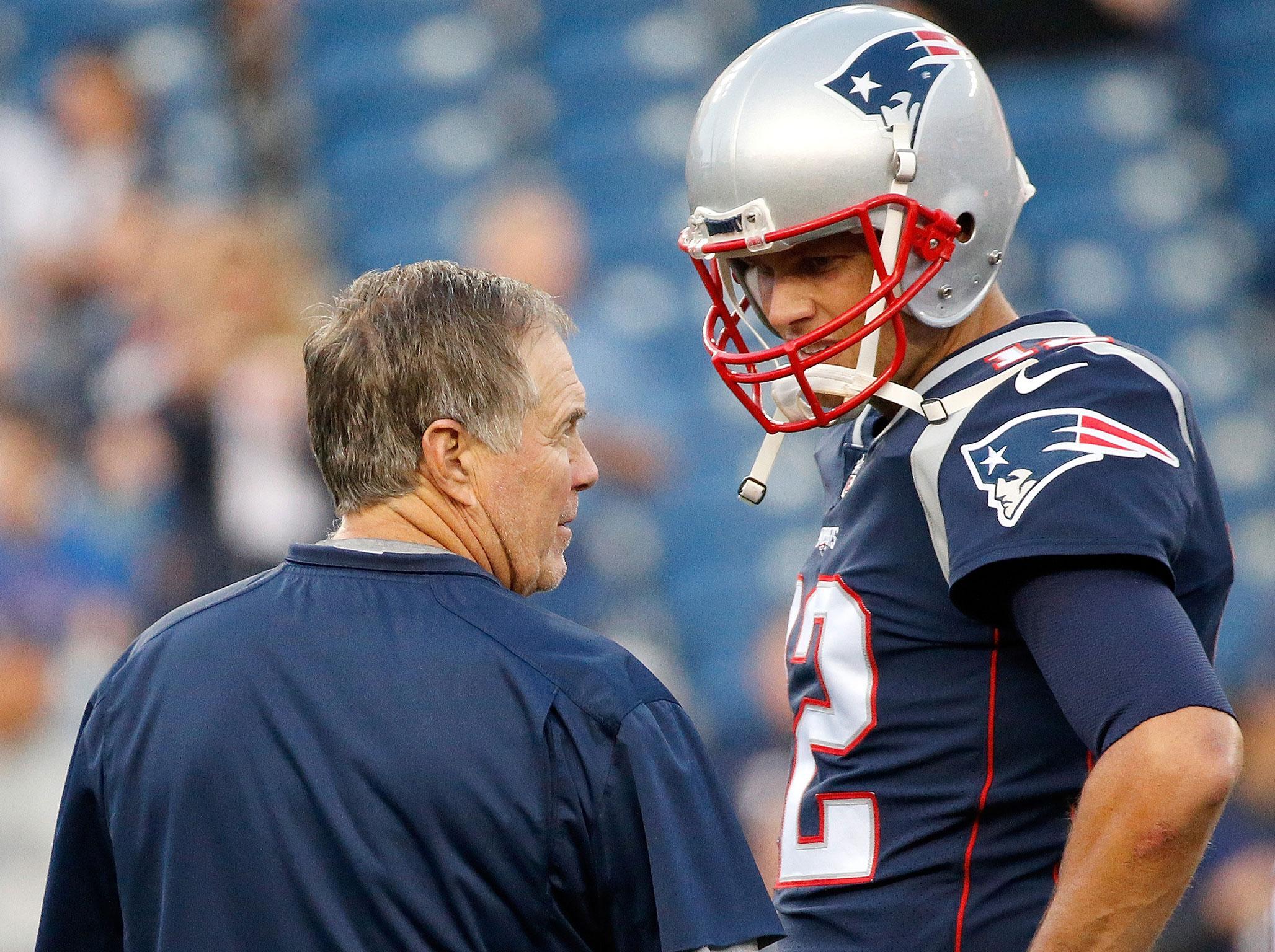 Tom Brady (right) and Bill Belichick spent nearly 20 years in partnership in New England