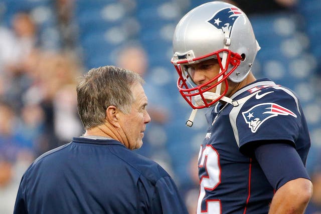 <p>Tom Brady (right) and Bill Belichick spent nearly 20 years in partnership in New England </p>