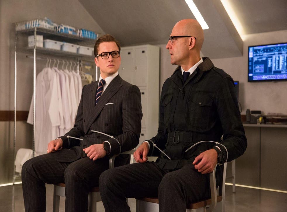 Taron Egerton (left) and Mark Strong star in Matthew Vaughn’s spy sequel
