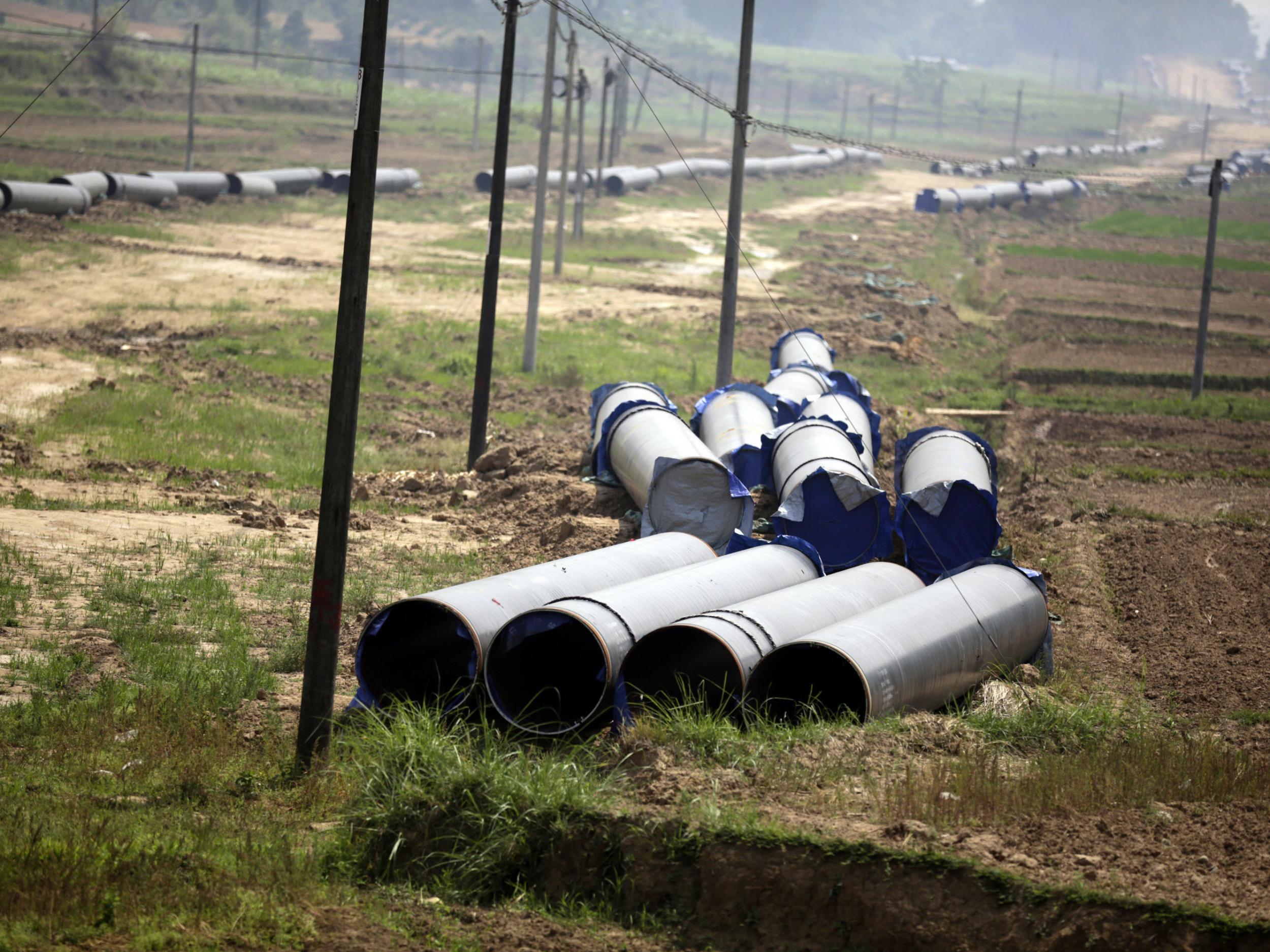 A Saudi oil pipeline under construction near the Burmese border with China. Riyadh has oil and gas networks passing through Rakhine state, where Burma's persecuted Rohingya live, but has done little to help