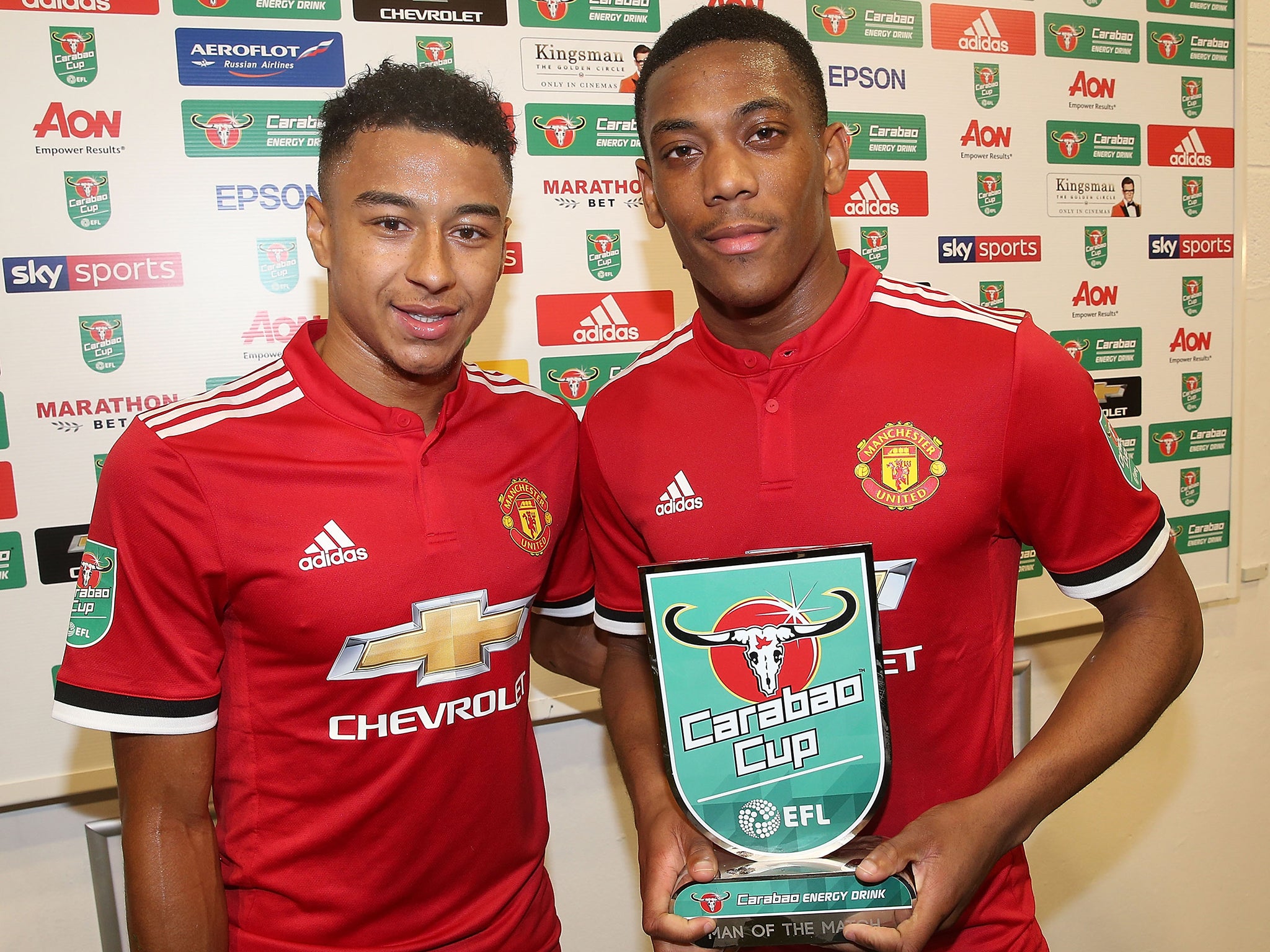 Lingard had high praise for Martial after his performance against Burton Albion