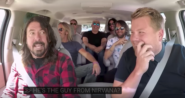 Foo Fighters go for a drive with James Corden for Carpool Karaoke