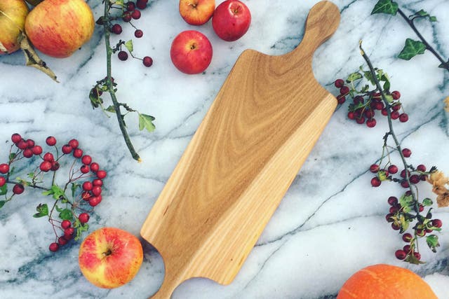 Unlike plastic, wood has naturally occurring antibacterial properties perfect for a chopping block