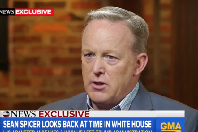 Former White House Press Secretary Sean Spicer speaks out on his time in the Trump administration in an interview with ABC News