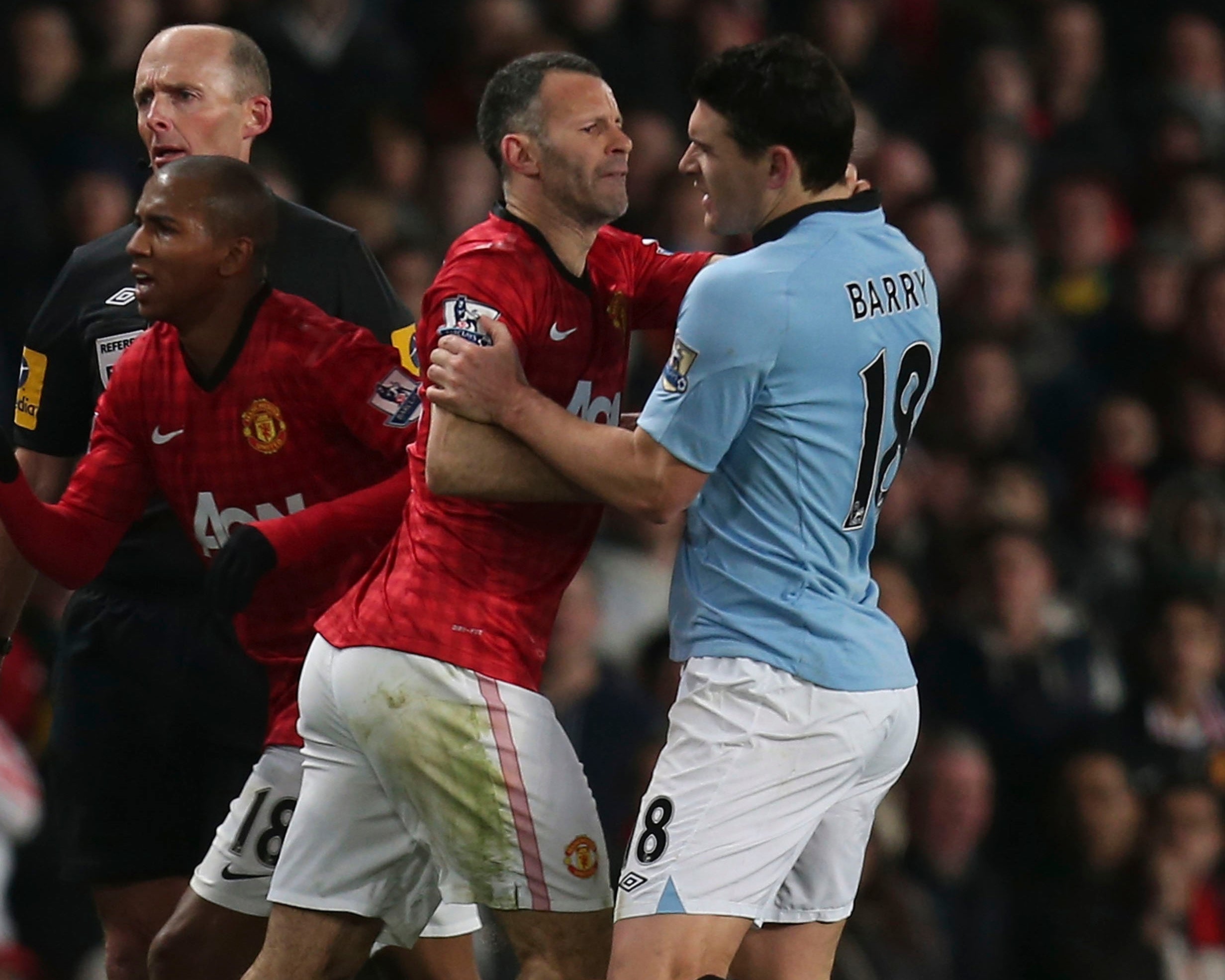 Giggs and Barry clashed during their career on other sides of Manchester