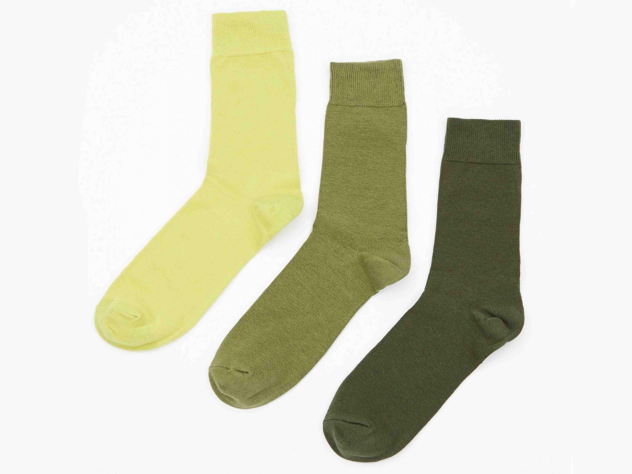 Three-pack green and khaki gradient socks, £4.99, New Look