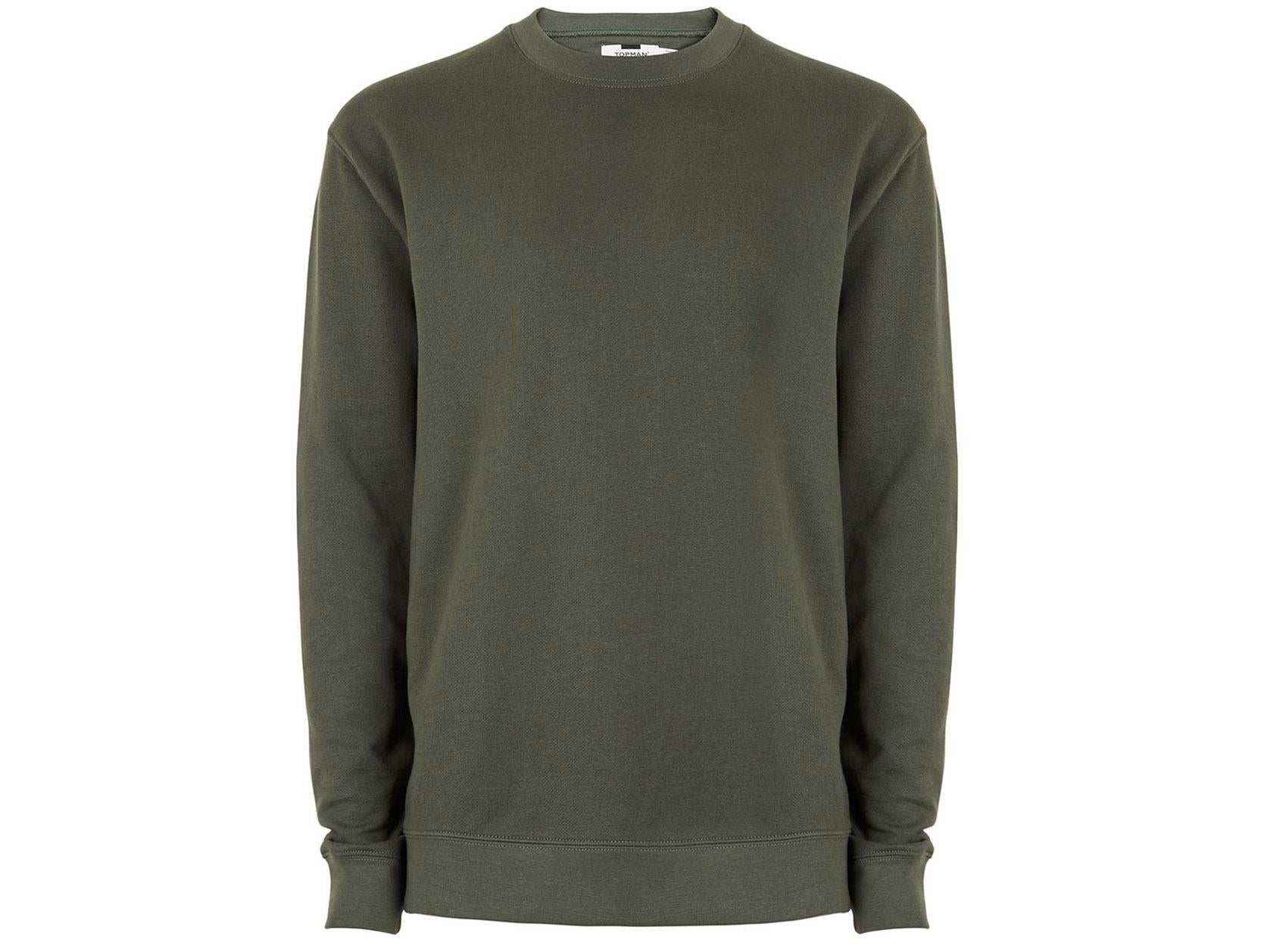 Khaki sweatshirt, £20, Topman
