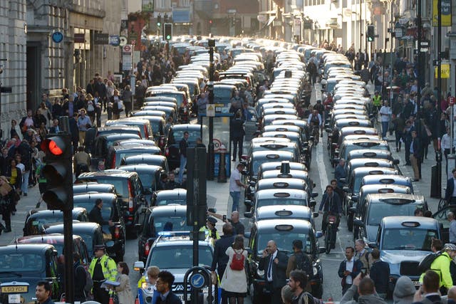 Black cab drivers last year blocked streets in London in a protest against Uber. The smartphone app firm said it would ‘immediately’ appeal the decision by TFL today not to renew its licence.