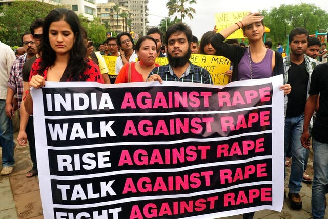 Protesters called for authorities to take action against sexual violence