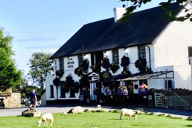The King Arthur hotel in Reynoldston, where sheep, cattle and ponies roam free and drivers are advised to proceed with caution