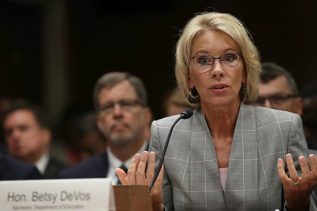 US Department of Education Secretary Betsy DeVos said a school safety commission established after the Florida shooting will not assess the impact of guns on school shootings 
