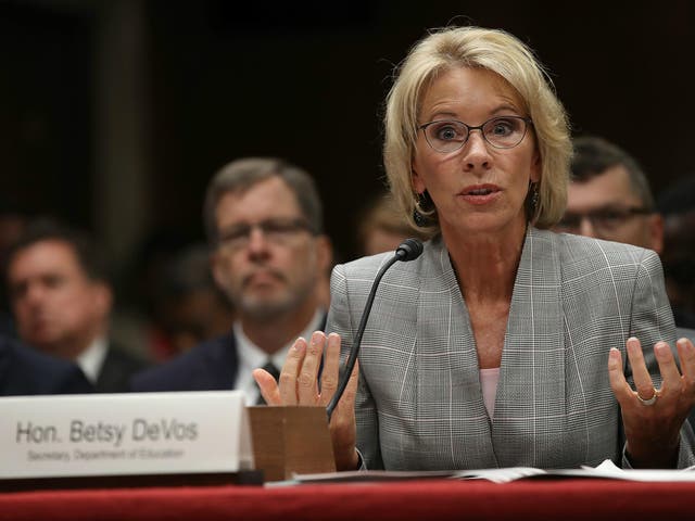 US Department of Education Secretary Betsy DeVos said a school safety commission established after the Florida shooting will not assess the impact of guns on school shootings 