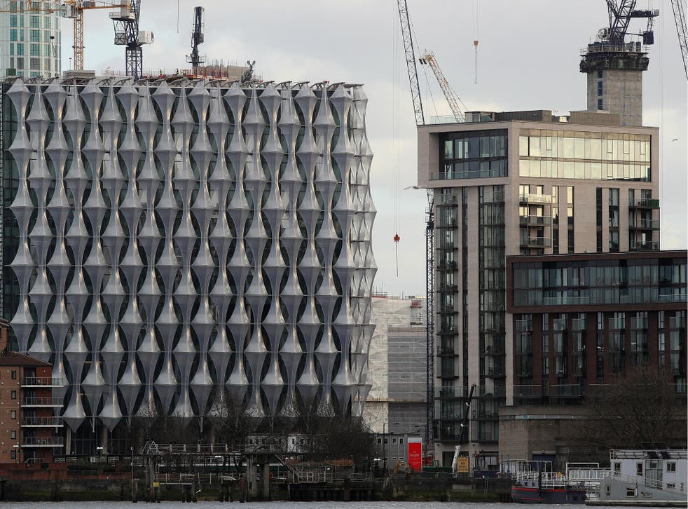 Construction continues at the new U.S. Embassy and diplomatic quarter in London.