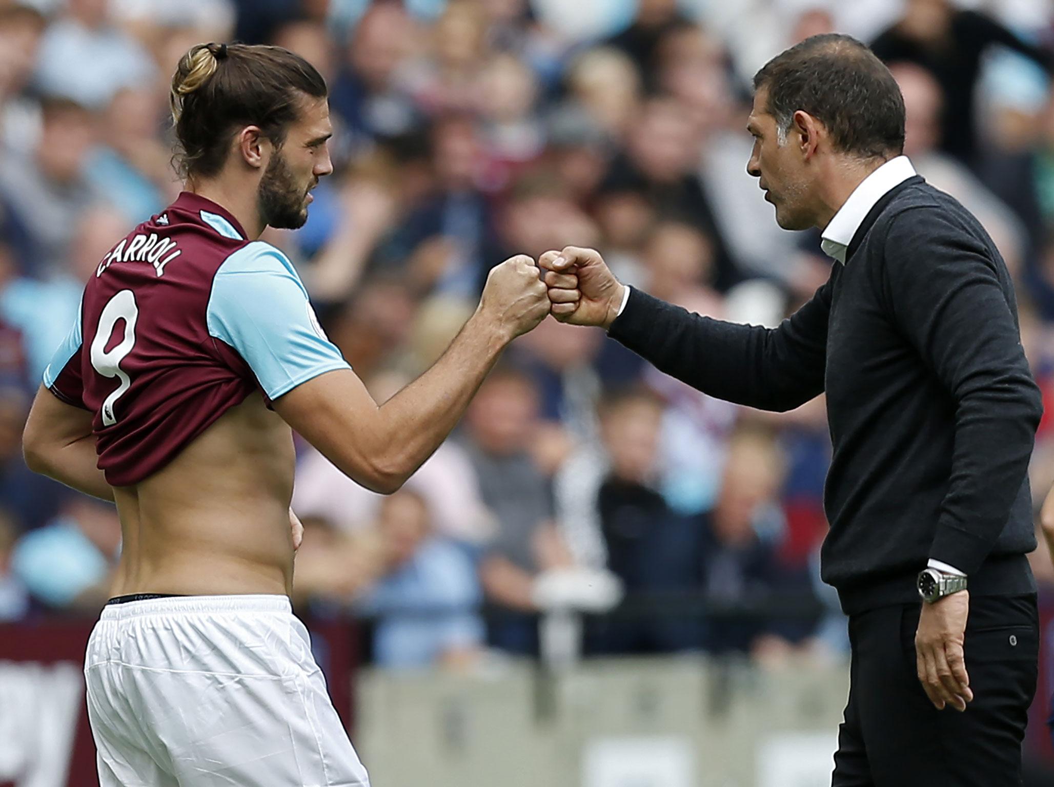 &#13;
Slaven Bilic brought on Carroll after Antonio picked up an injury &#13;