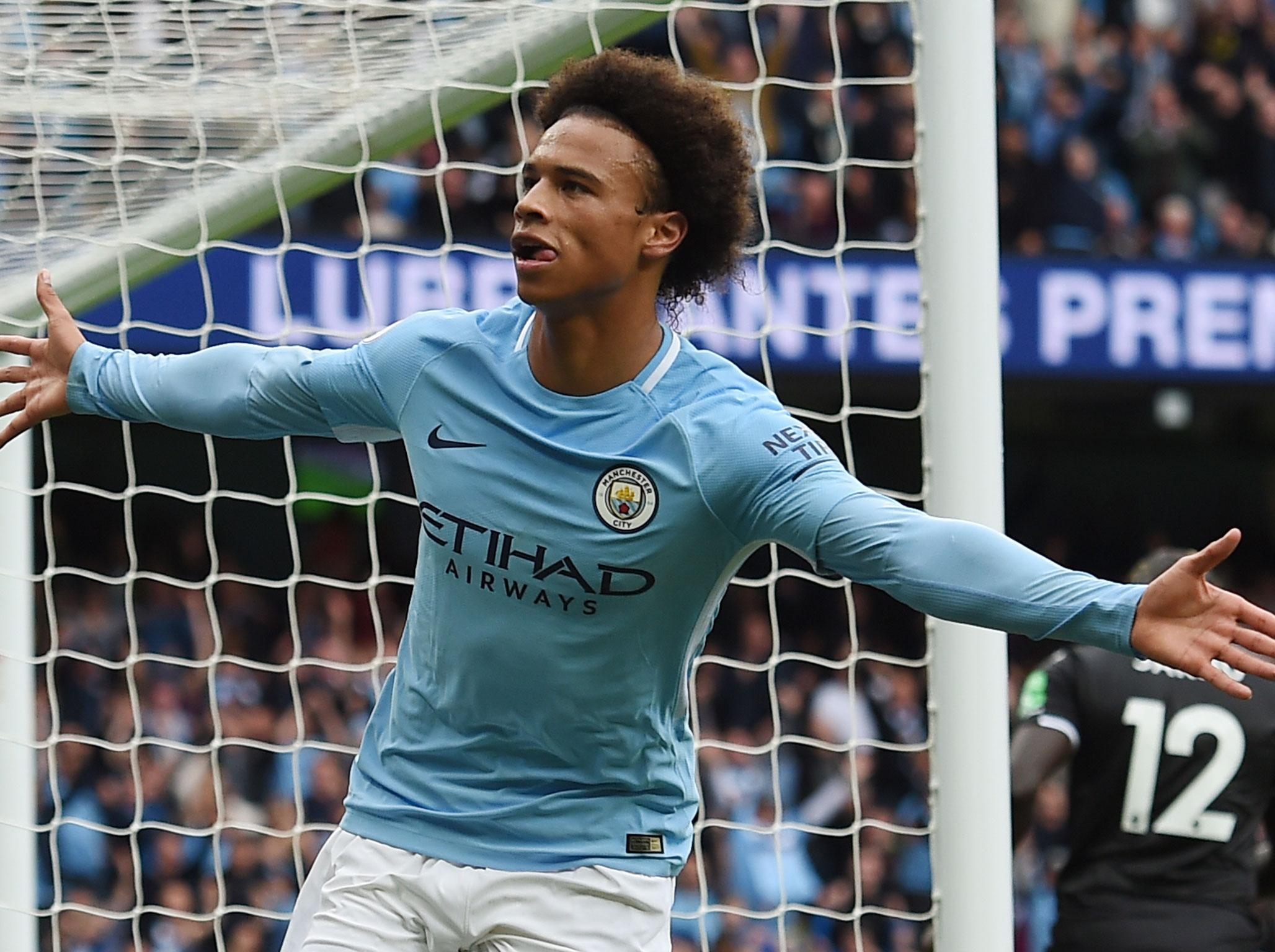 &#13;
Sane found the breakthrough before half-time &#13;