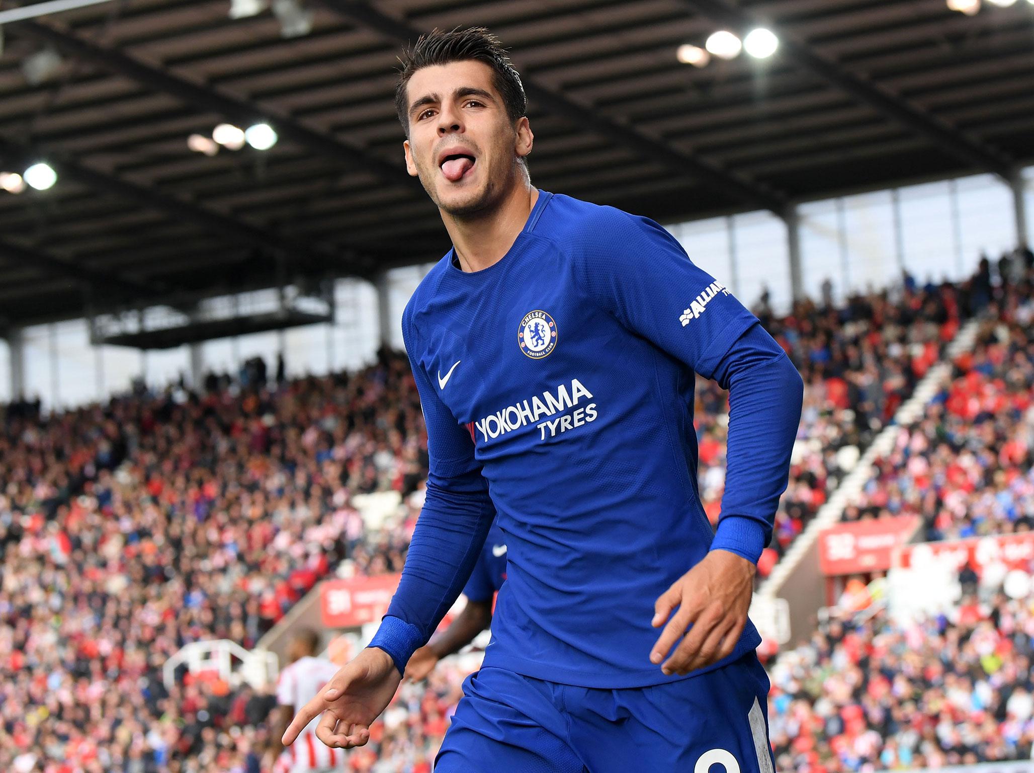 Alvaro Morata helped himself to a hat-trick with the champions far too good for Stoke