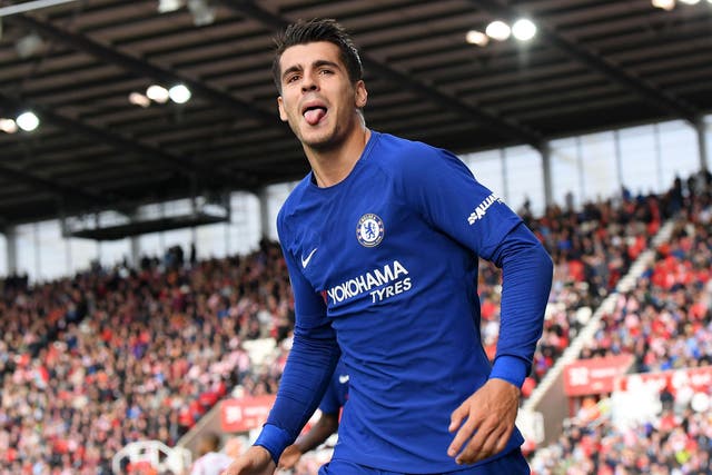 Alvaro Morata helped himself to a hat-trick with the champions far too good for Stoke