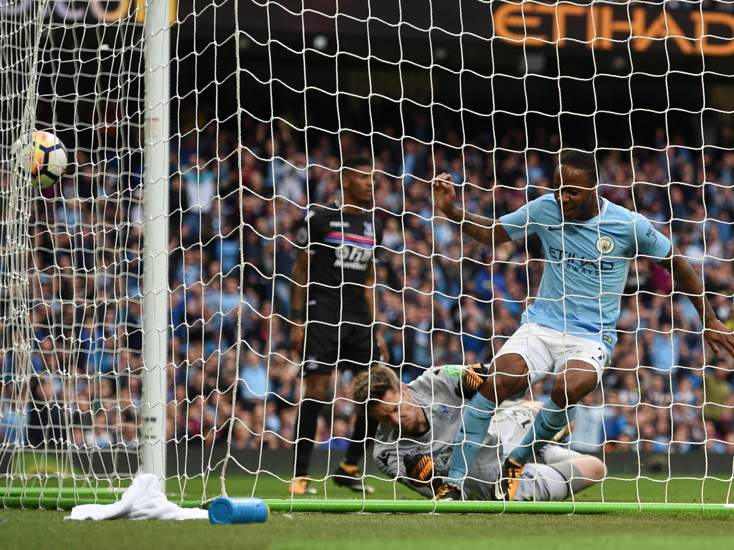 &#13;
Sterling scored a brace as City hit five &#13;