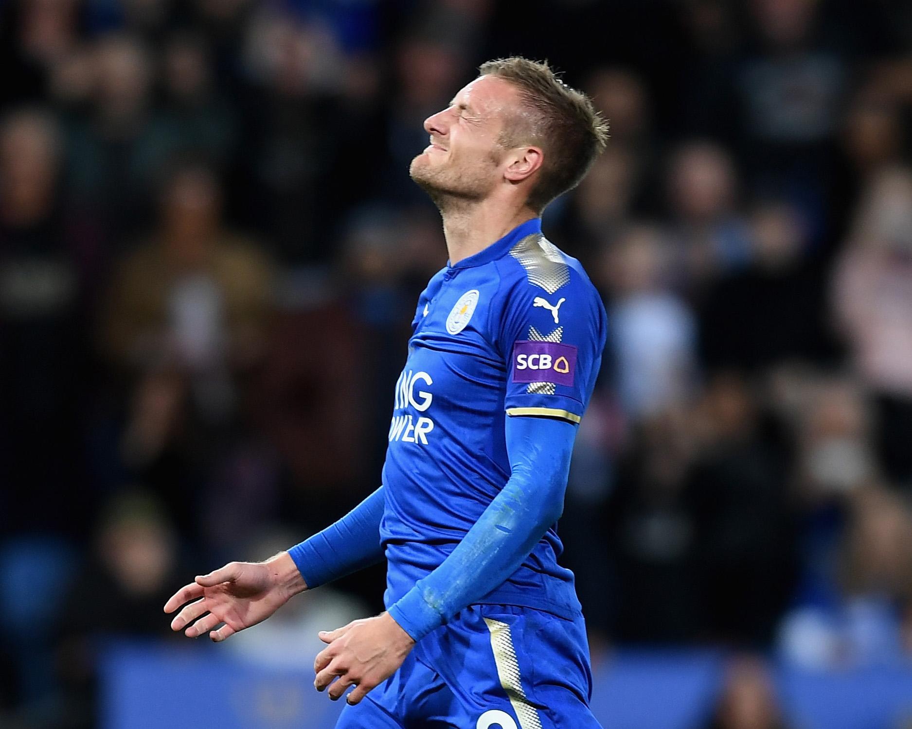 Jamie Vardy missed the chance to make it 3-3 from the penalty spot