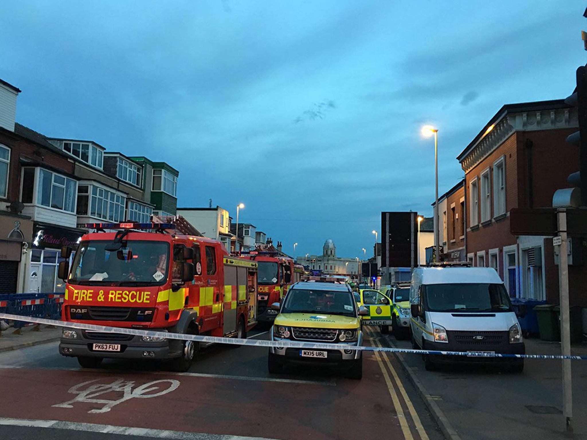 A suspected gas explosion has left several people injured in Blackpool