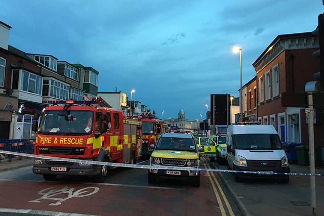 A suspected gas explosion has left several people injured in Blackpool