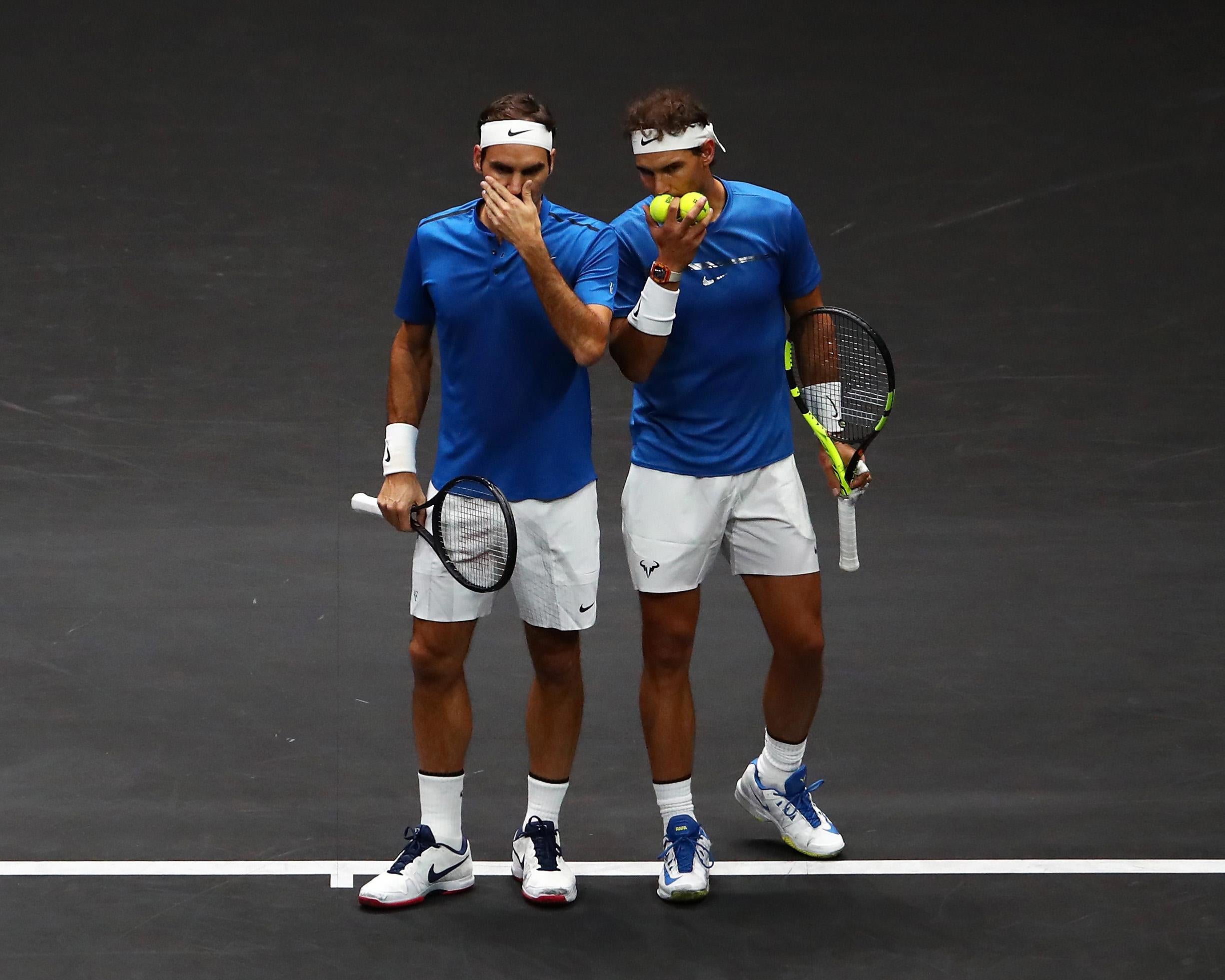 Roger Federer and Rafael Nadal team up for first time to ...
