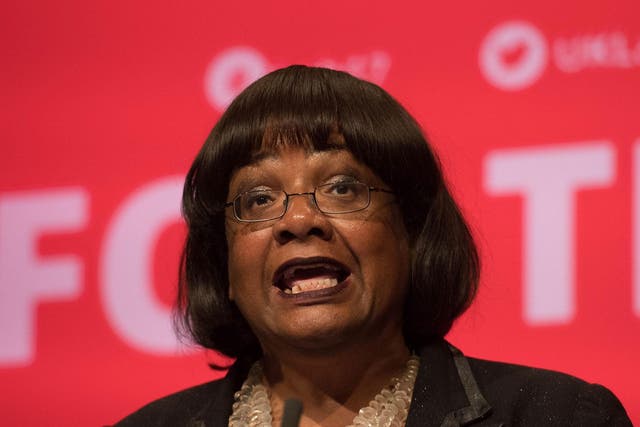 Diane Abbott speaking during the Labour Party annual conference at the Brighton Centre, Brighton