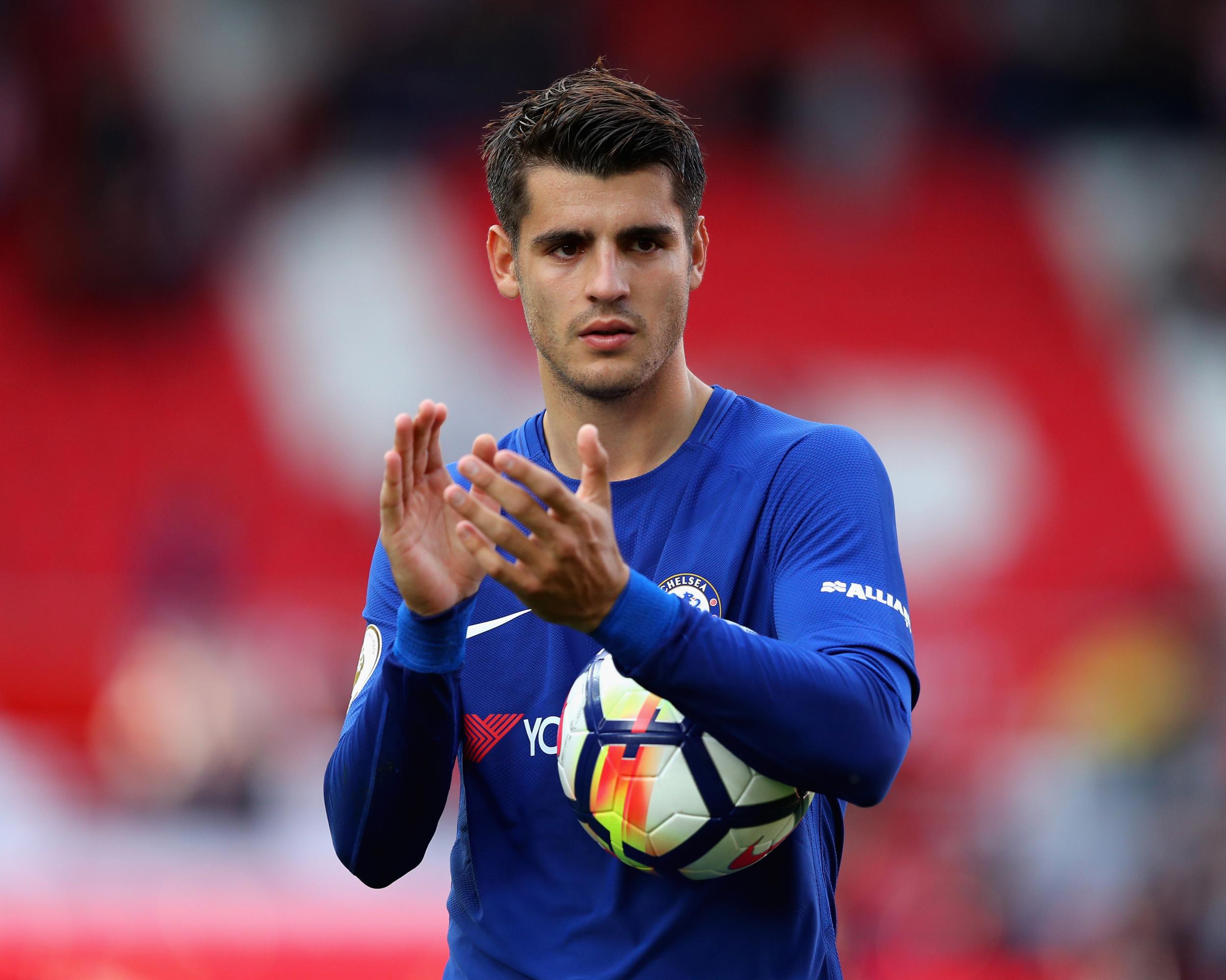 Alvaro Morata kept the match ball after netting a hat-trick against Stoke