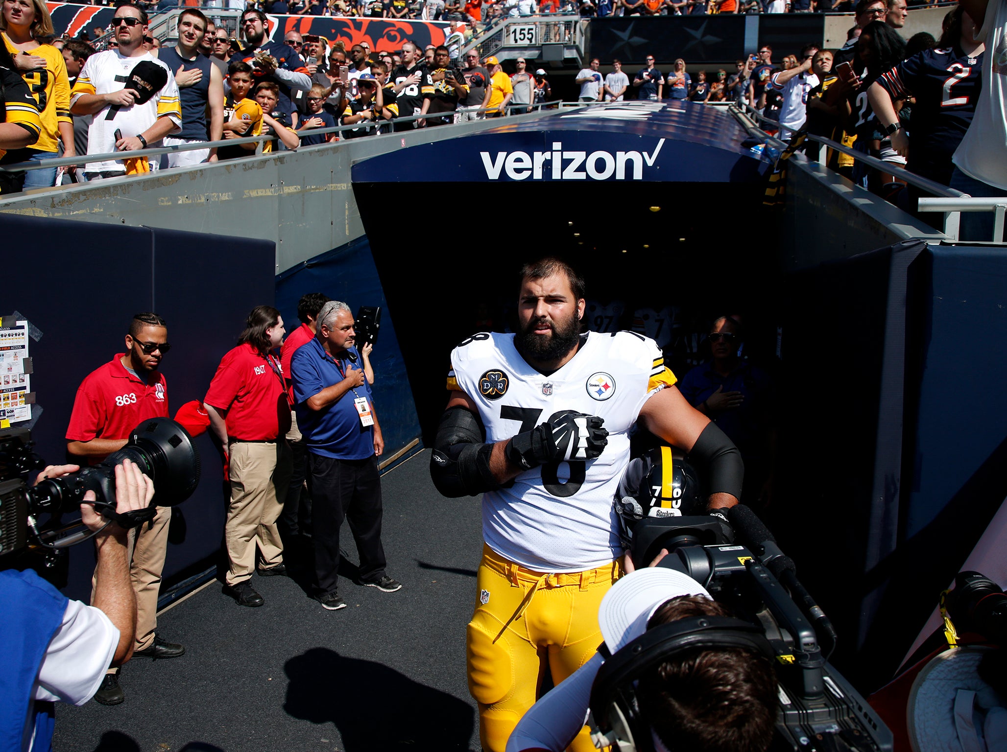 The Steelers decided not to take to the field for the anthem