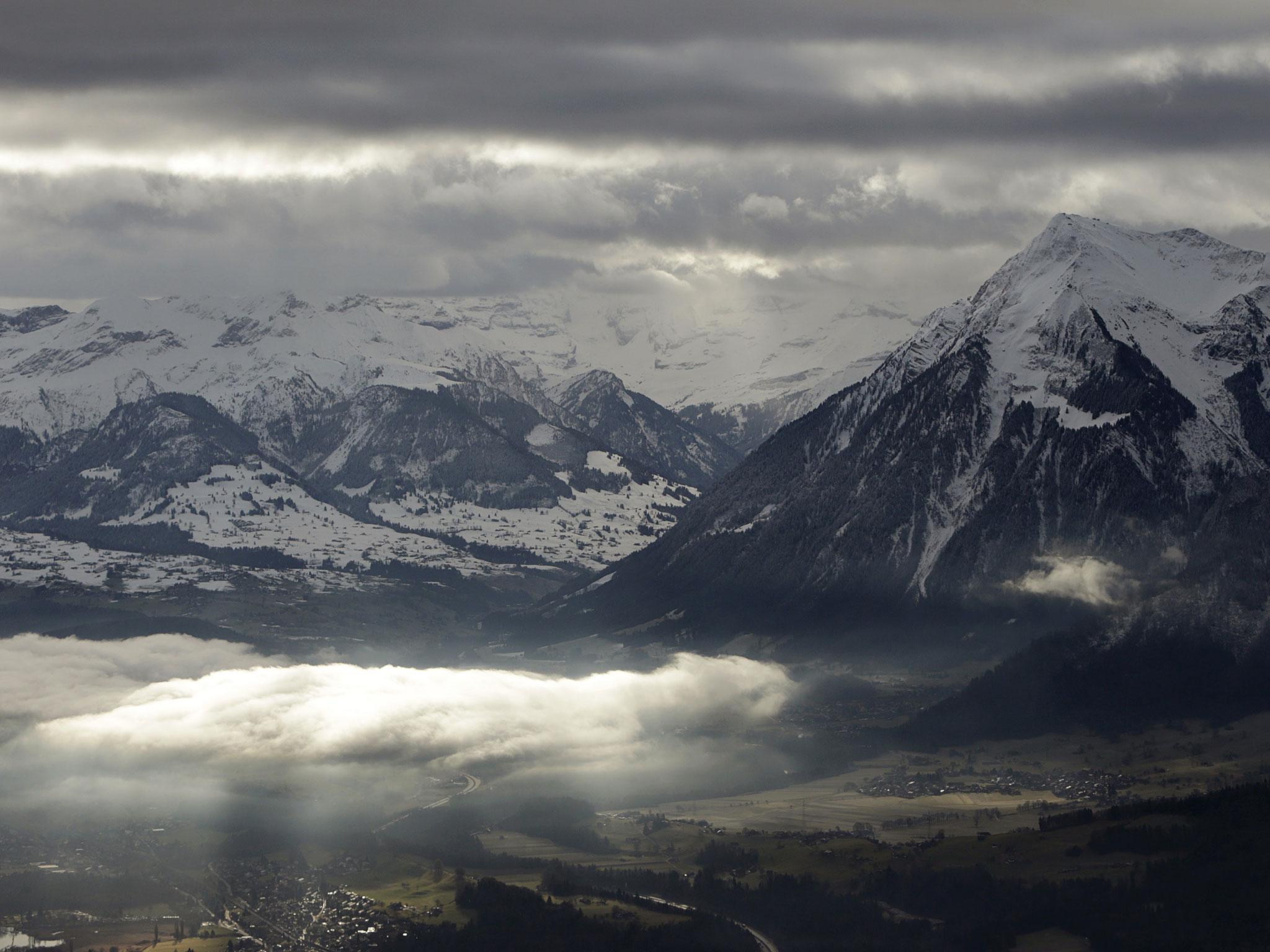 The Alps as seen from a helicopter
