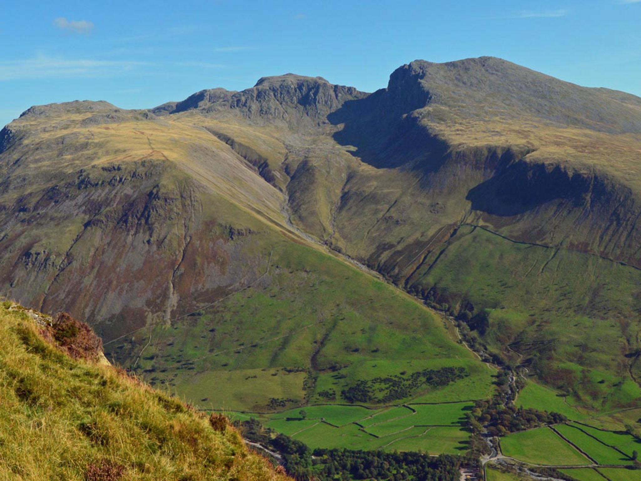 The Scafell mountain range in the Lake District