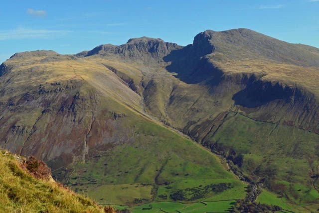 The Scafell mountain range in the Lake District